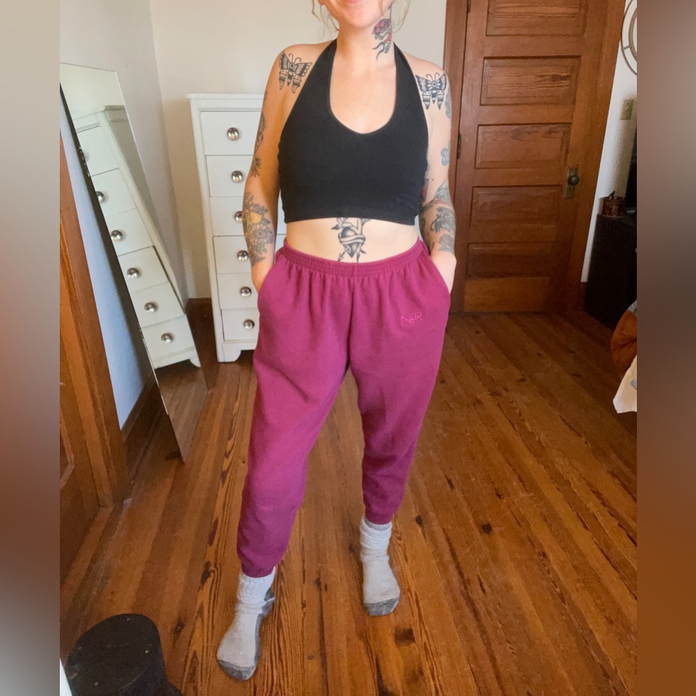 Burgundy sweat pants - unisex.